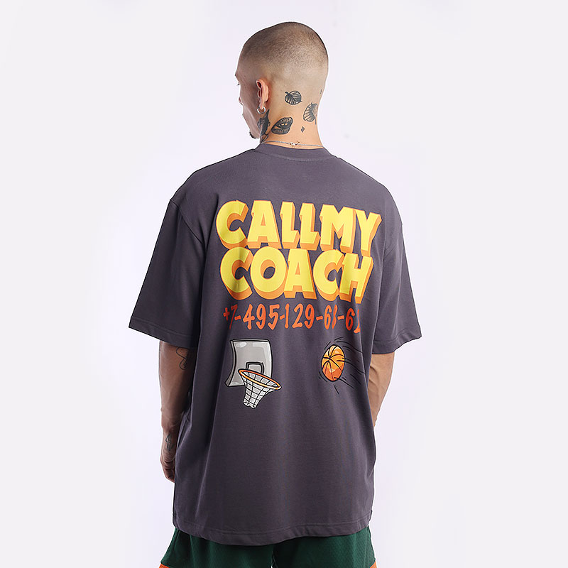 Мужская футболка PLAYGROUND Call My Coach Tee (CallMyCoachTee-grey)  - цена, описание, фото 2